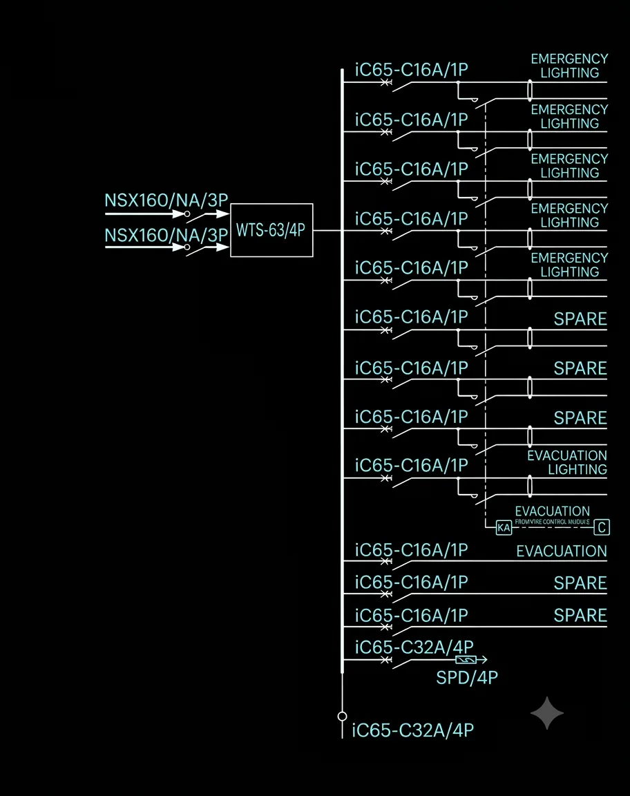 Emergency Lighting Distribution System Diagram