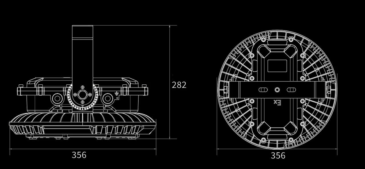 LED Explosion Proof High Bay - Dimensions